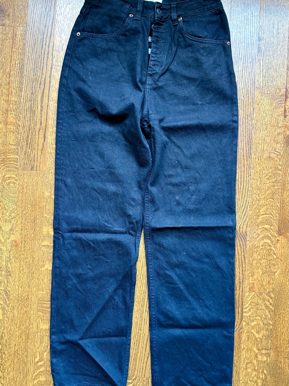 High-Rise Women's Black Jeans — Button-Fly Straight Fit Decade Studio Bonnie